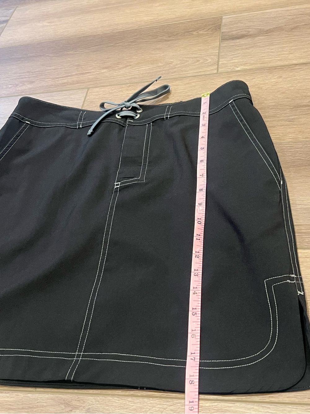 RipSkirt Hawaii Black Pull-on Skirt (non-wrap) Drawstrings, Pockets, Beach - Picture 3 of 11